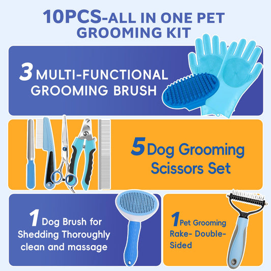 Dog Grooming Brush & Nail Care Kit – Shedding & Dematting