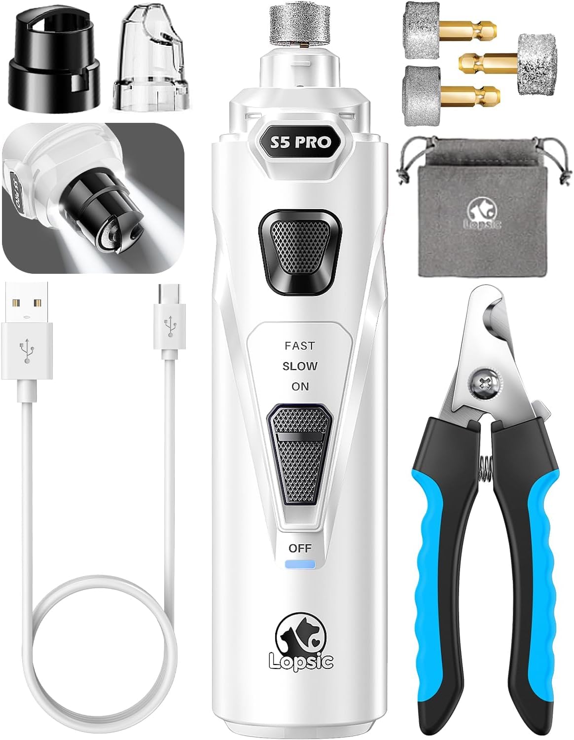 Whisper Quiet Dog Nail Grinder & Trimmer Kit