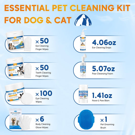 Pet Cleaning & Grooming Wipes Kit – Multi-Area Care