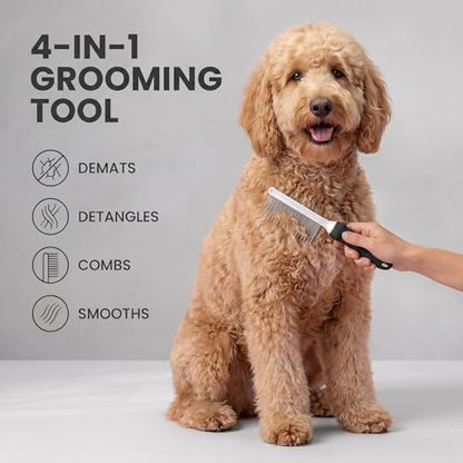 Dematting Comb & Fur Rake – Stainless Steel Detangling Tool