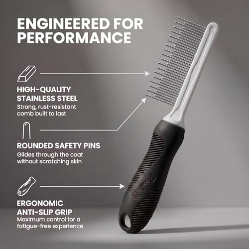 Dematting Comb & Fur Rake – Stainless Steel Detangling Tool