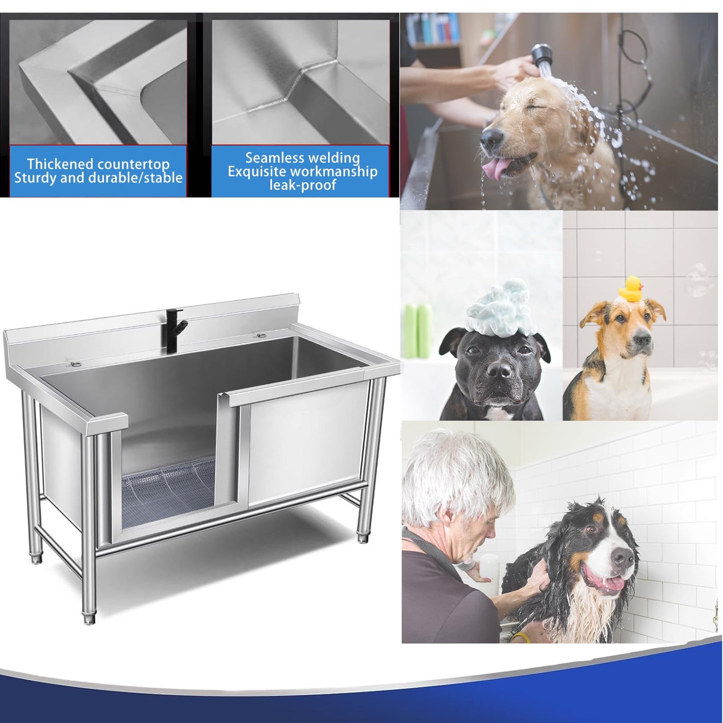Stainless Steel Dog Grooming Station – Home Bath & Wash