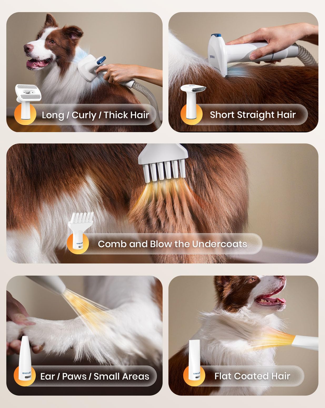 Dog Grooming Vacuum & Dryer Kit – 8-in-1 Clippers & Blower