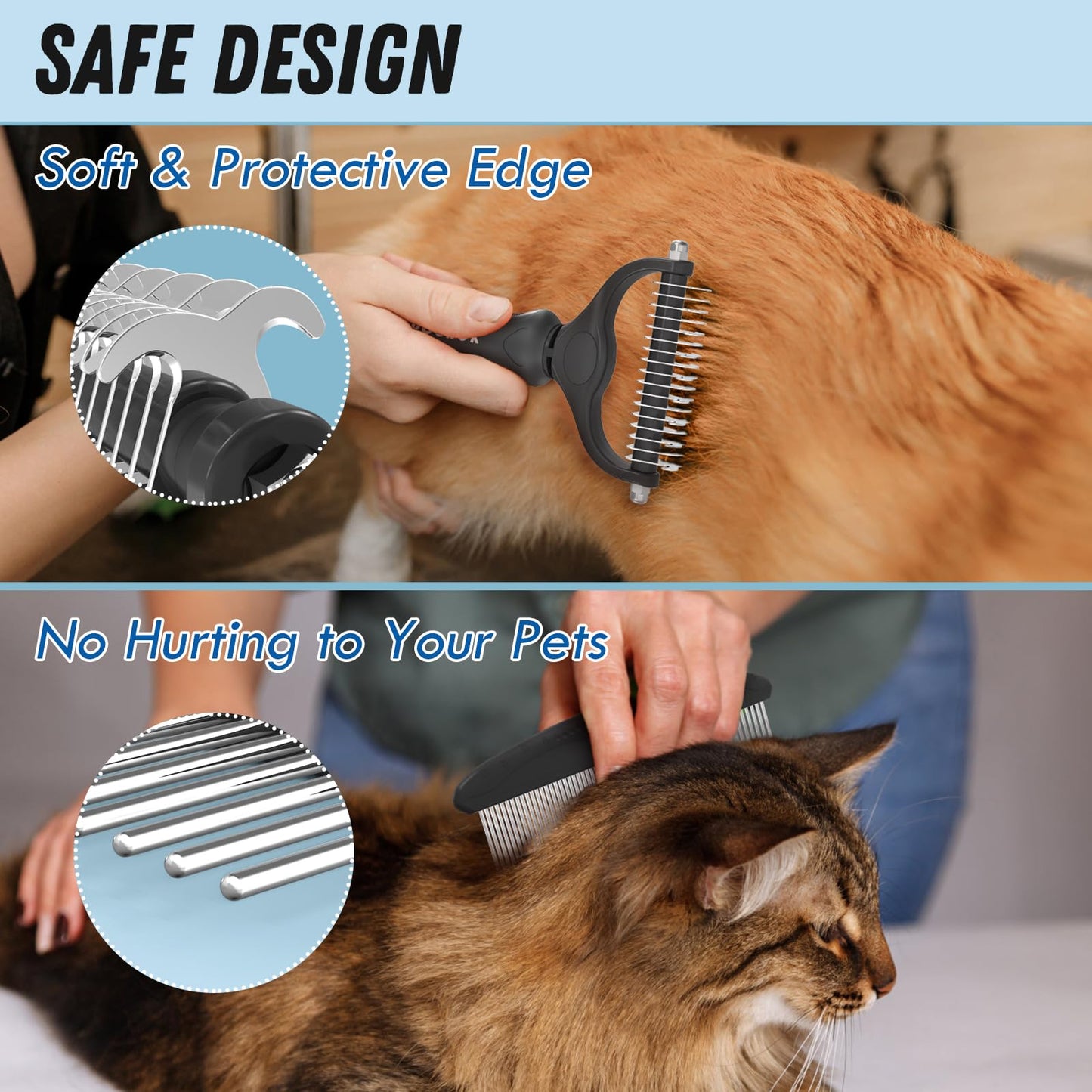 Pet Grooming Brush & Metal Comb Set