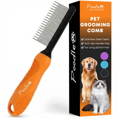 Dematting Comb & Fur Rake – Stainless Steel Detangling Tool