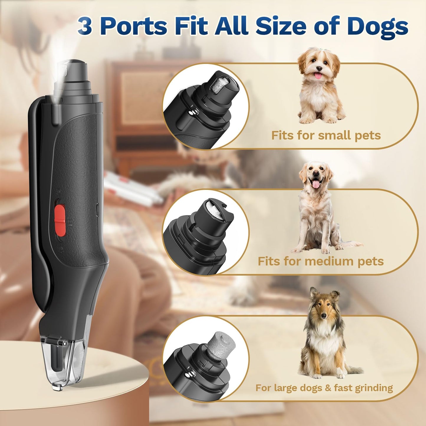 2-in-1 Dog & Cat Nail Clippers – USB Rechargeable with Safety Guard