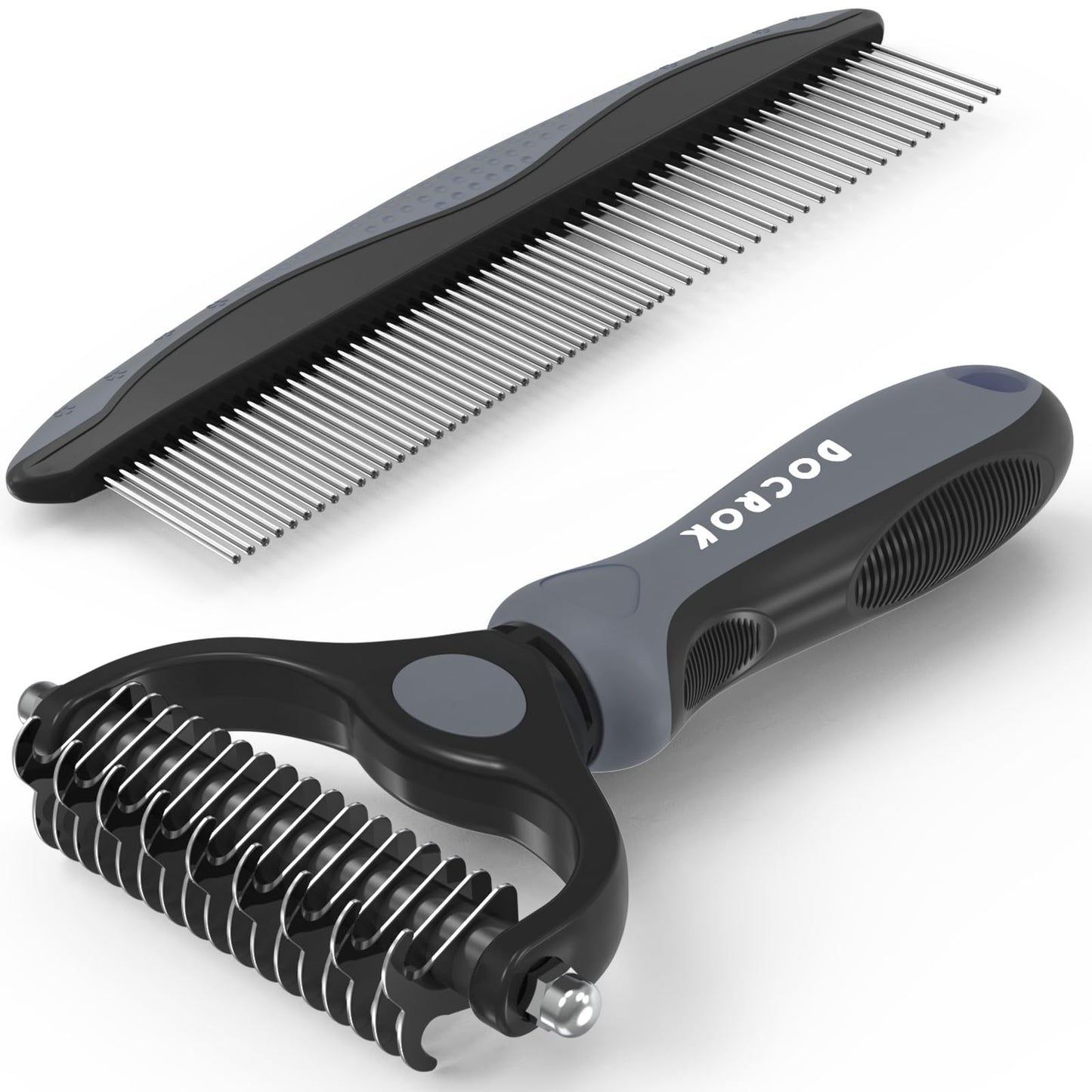 Pet Grooming Brush & Metal Comb Set