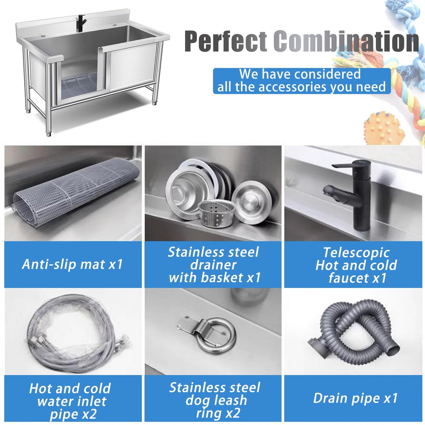 Stainless Steel Dog Grooming Station – Home Bath & Wash