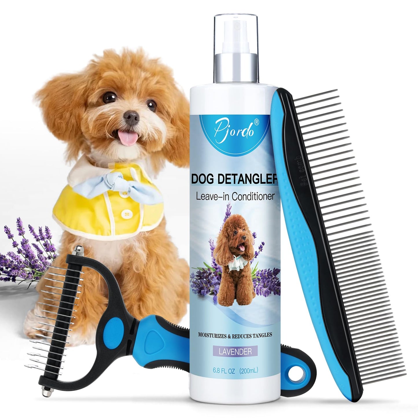 Dog Detangler & Leave-In Conditioner Spray – Lavender Scent