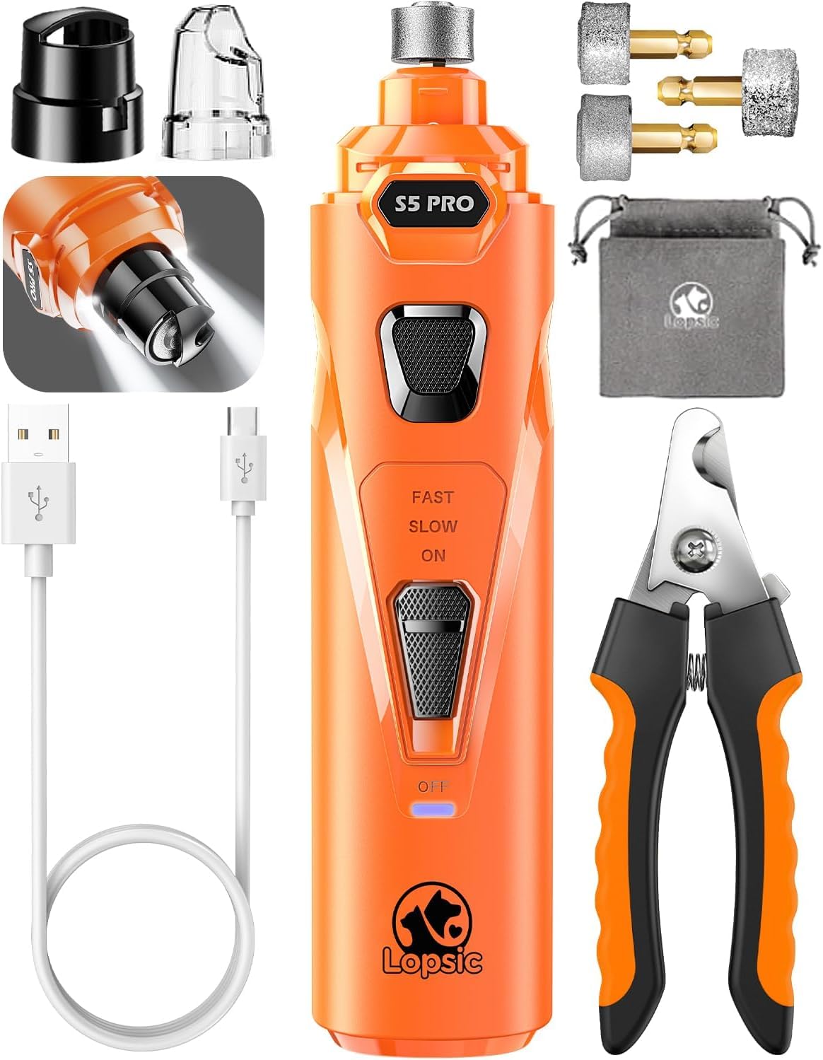 Whisper Quiet Dog Nail Grinder & Trimmer Kit