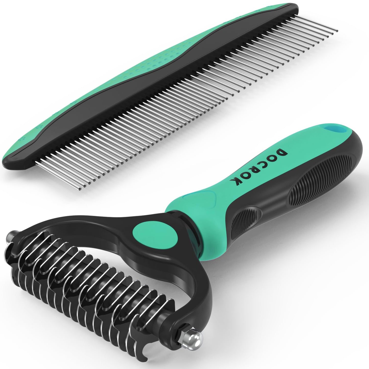 Pet Grooming Brush & Metal Comb Set