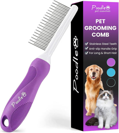 Dematting Comb & Fur Rake – Stainless Steel Detangling Tool