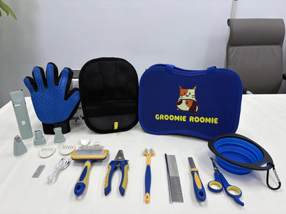 Deluxe Pet Grooming Kit – 16-Piece Set with Carry Bag