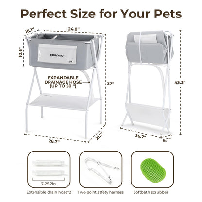 Portable Dog Bath Tub – Foldable & Elevated Pet Shower