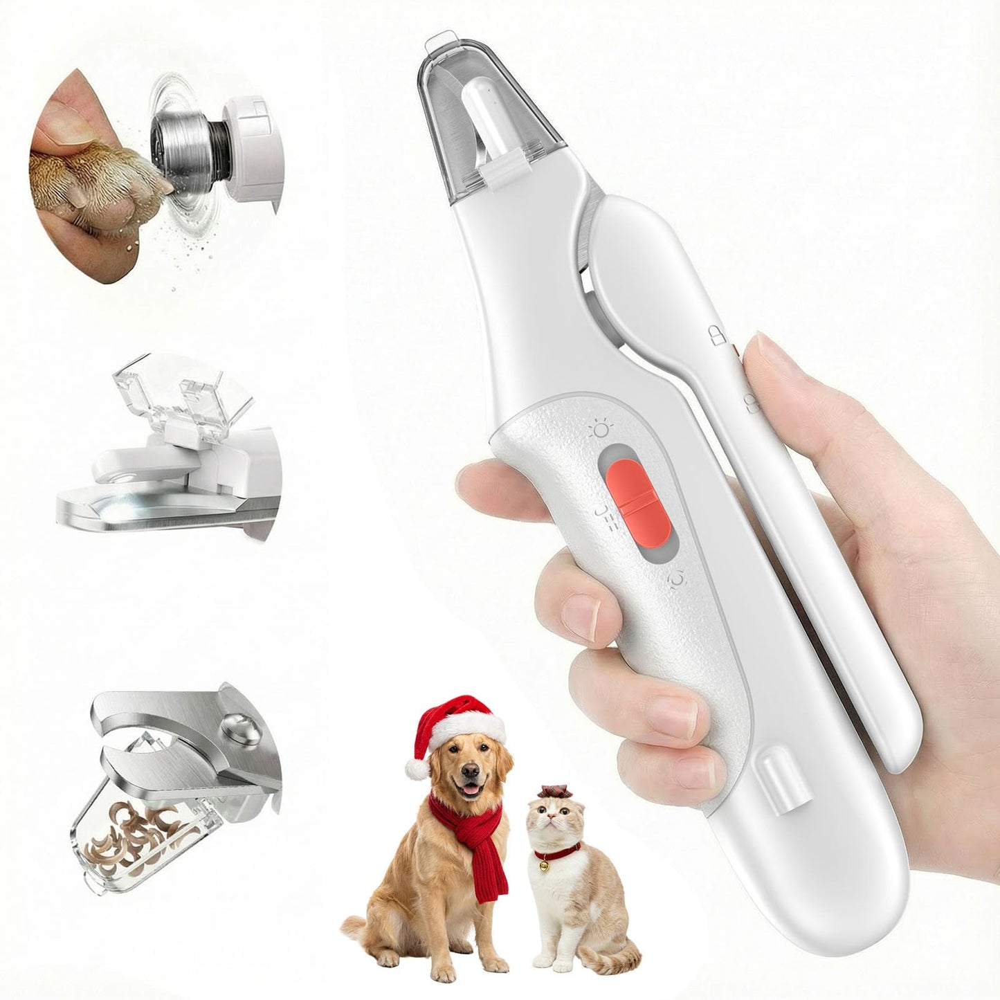 2-in-1 Dog & Cat Nail Clippers – USB Rechargeable with Safety Guard