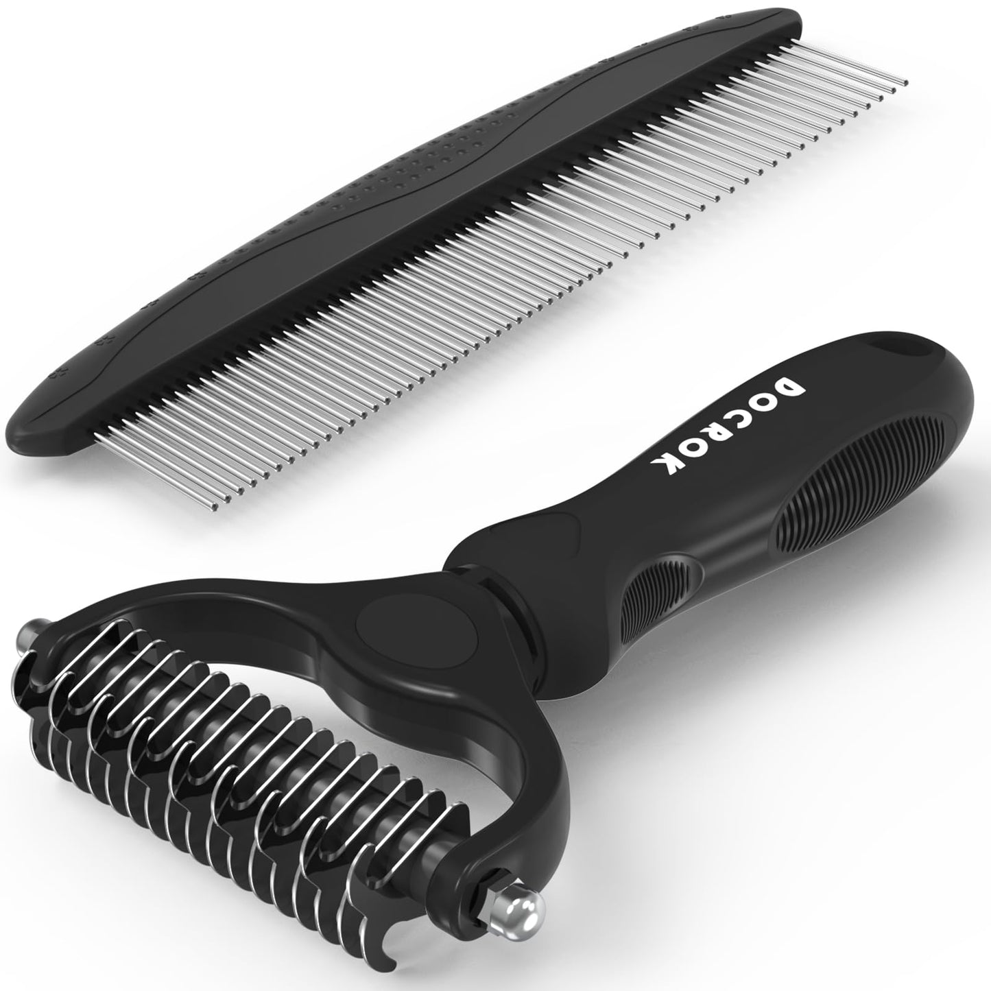 Pet Grooming Brush & Metal Comb Set