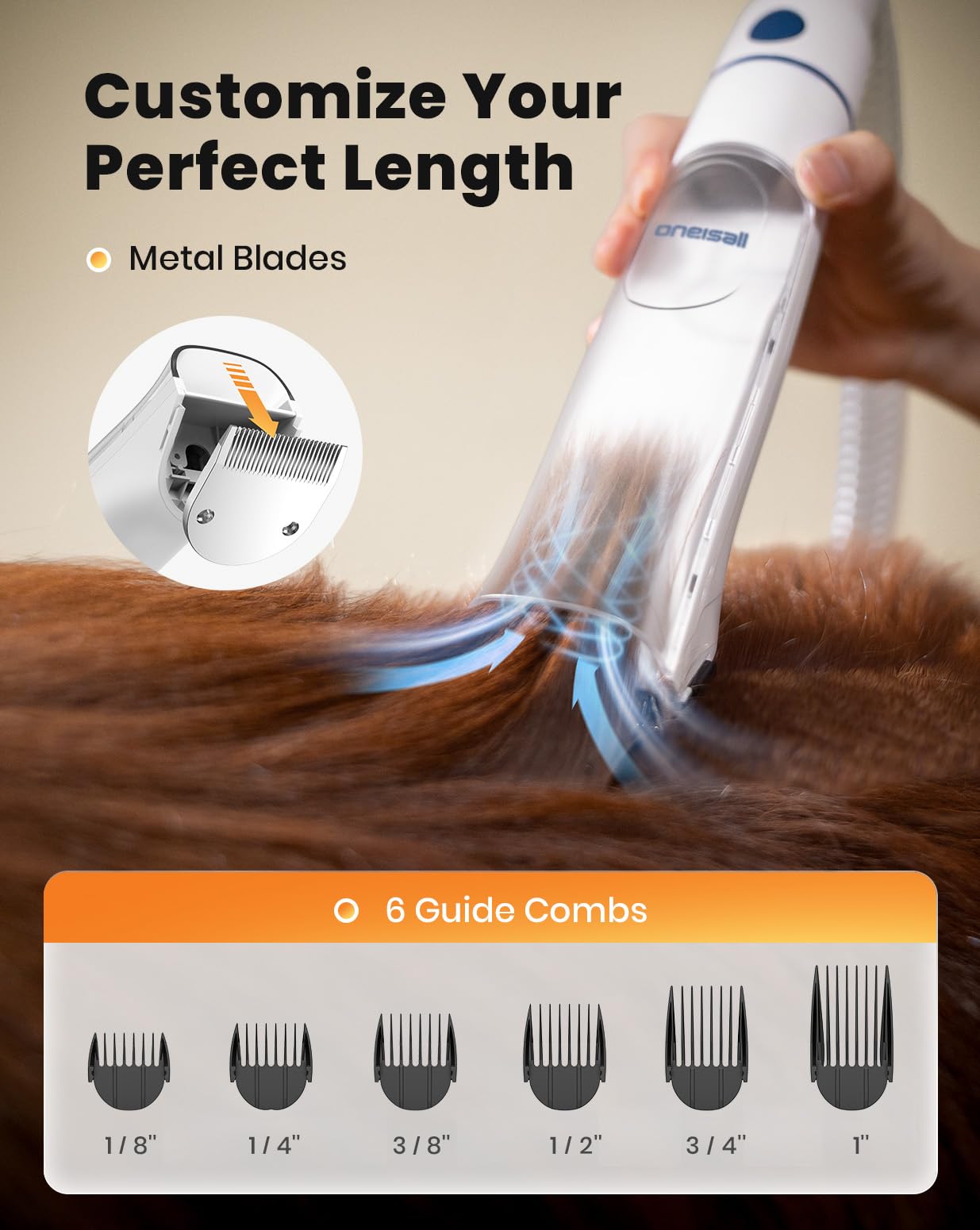 Dog Grooming Vacuum & Dryer Kit – 8-in-1 Clippers & Blower