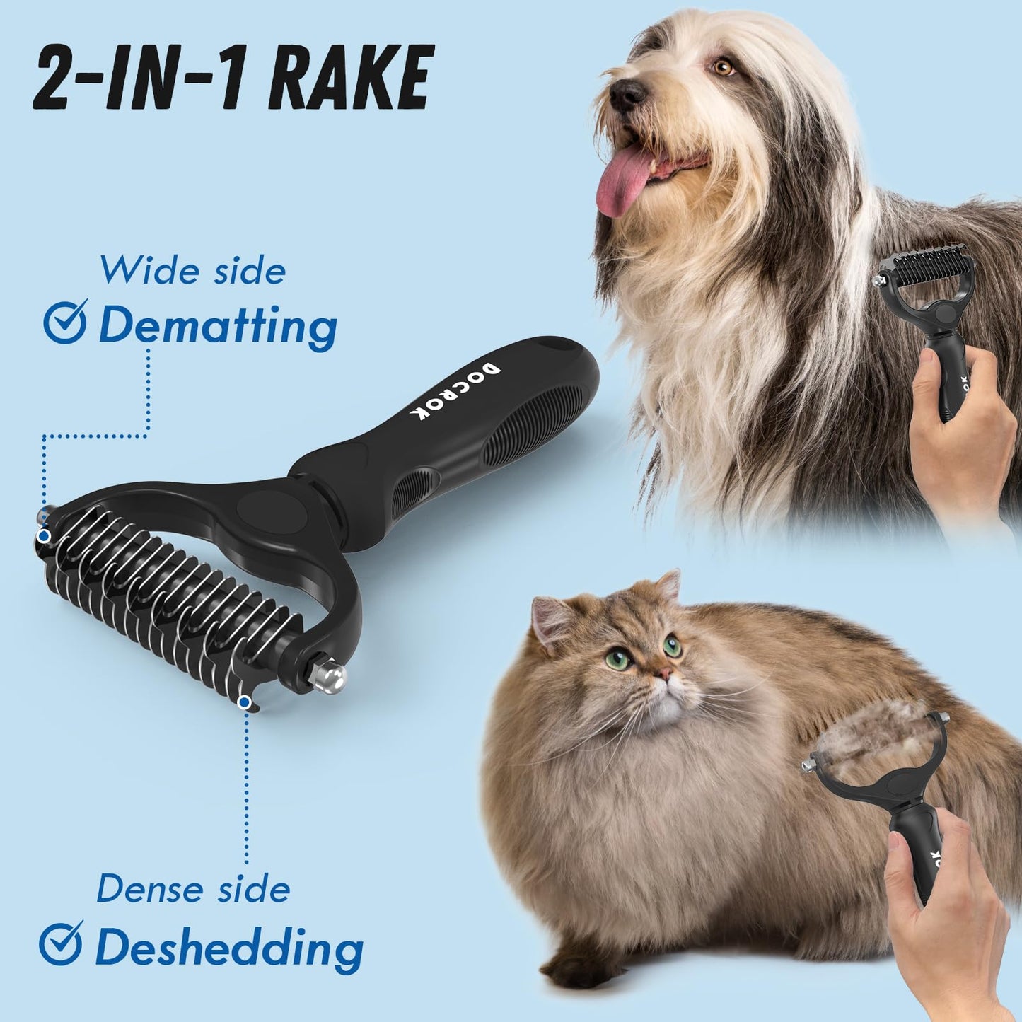 Pet Grooming Brush & Metal Comb Set