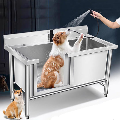 Stainless Steel Dog Grooming Station – Home Bath & Wash