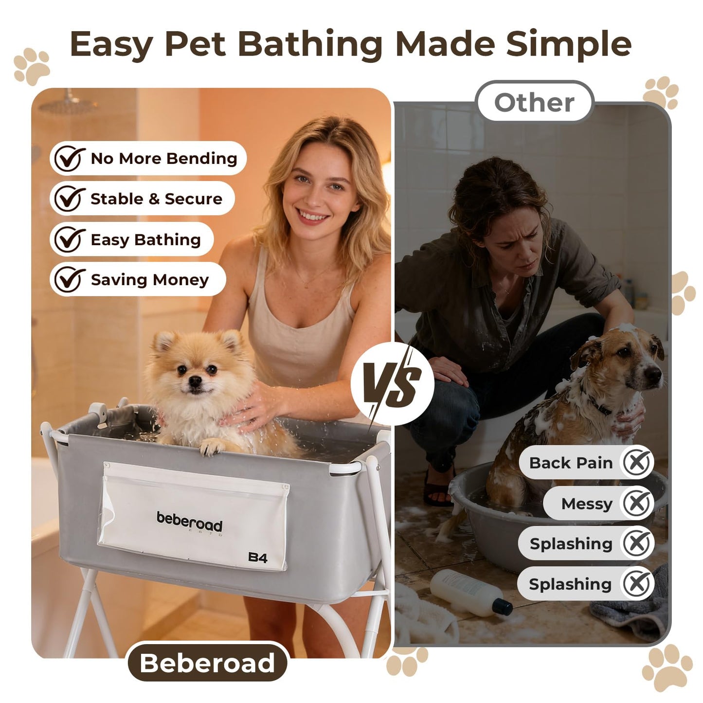 Portable Dog Bath Tub – Foldable & Elevated Pet Shower