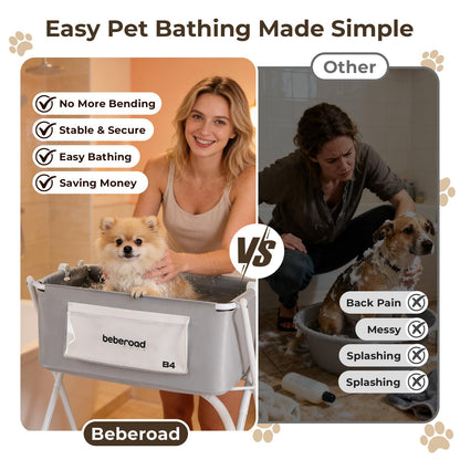 Portable Dog Bath Tub – Foldable & Elevated Pet Shower