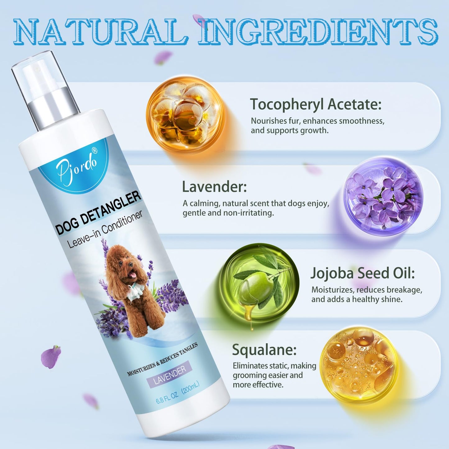 Dog Detangler & Leave-In Conditioner Spray – Lavender Scent