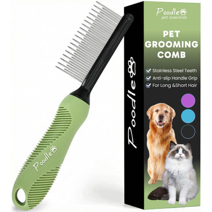 Dematting Comb & Fur Rake – Stainless Steel Detangling Tool