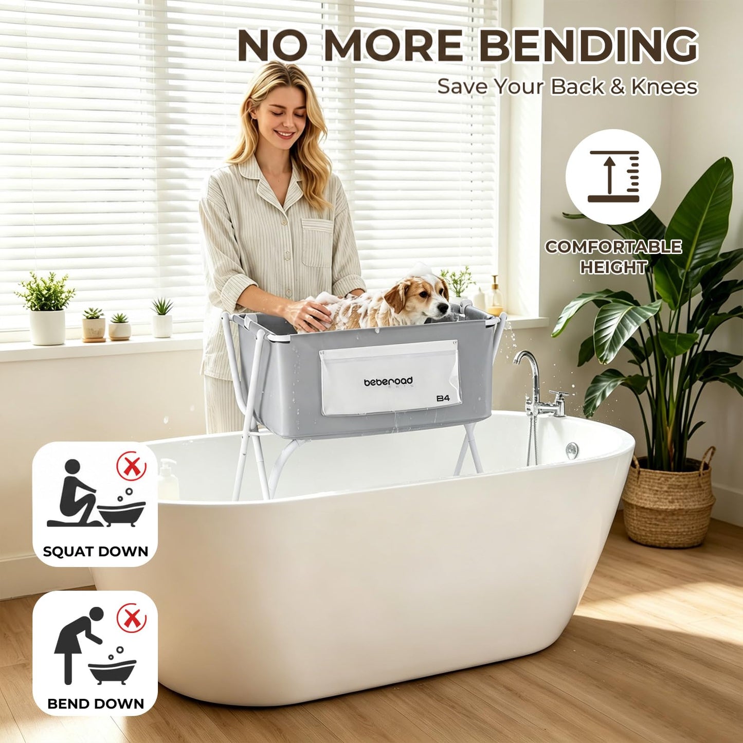Portable Dog Bath Tub – Foldable & Elevated Pet Shower