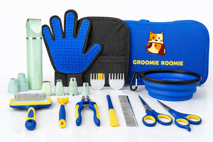 Deluxe Pet Grooming Kit – 16-Piece Set with Carry Bag