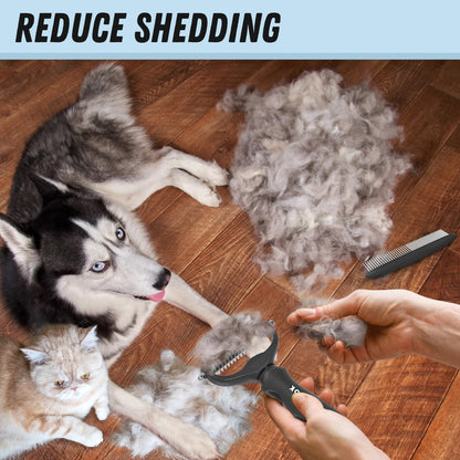 Pet Grooming Brush & Metal Comb Set