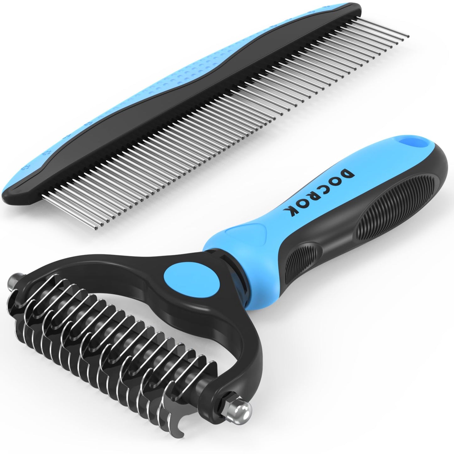 Pet Grooming Brush & Metal Comb Set