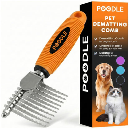Dematting Comb & Fur Rake – Stainless Steel Detangling Tool