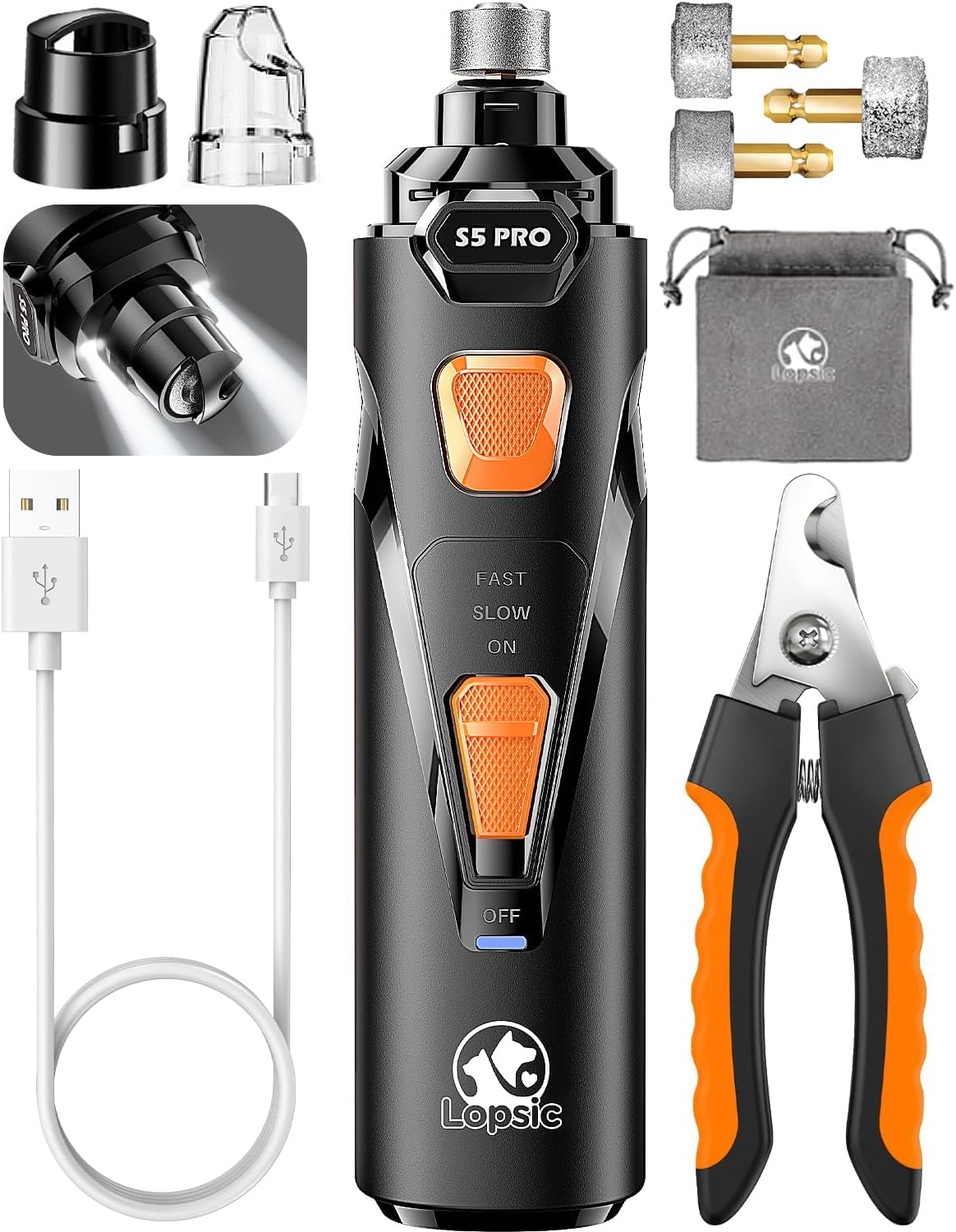 Whisper Quiet Dog Nail Grinder & Trimmer Kit