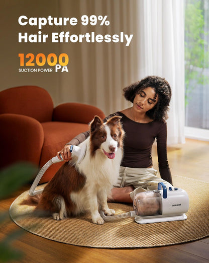 Dog Grooming Vacuum & Dryer Kit – 8-in-1 Clippers & Blower