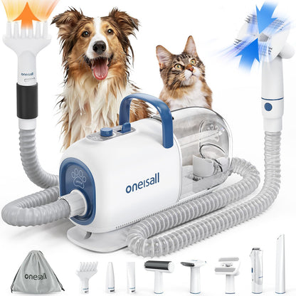 Dog Grooming Vacuum & Dryer Kit – 8-in-1 Clippers & Blower