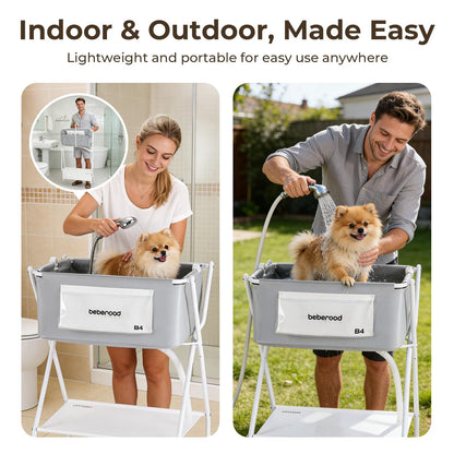 Portable Dog Bath Tub – Foldable & Elevated Pet Shower
