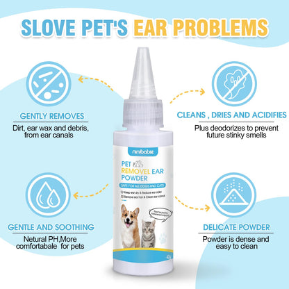 Dog Ear Hair Removal Kit – Ear Powder & Tweezers