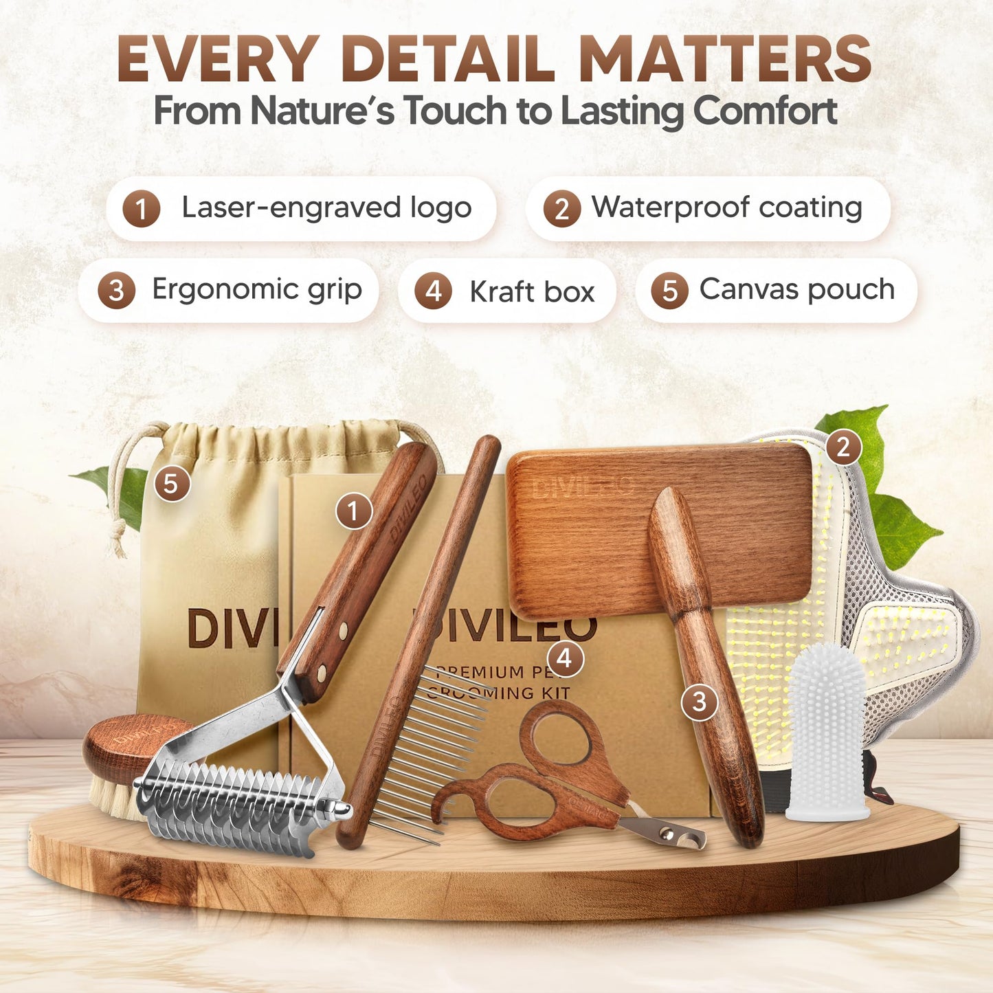 Premium Pet Grooming Kit – Brush, Comb & Nail Care
