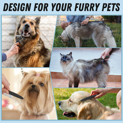 Pet Grooming Brush & Metal Comb Set