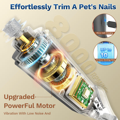 2-in-1 Dog & Cat Nail Clippers – USB Rechargeable with Safety Guard